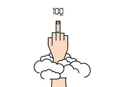 Direct line to god. clean flat illustration outlines quote simple