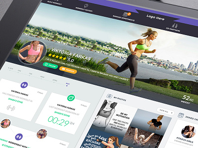 Fitness CMS cms fitness flat clean infographic work ipad portal