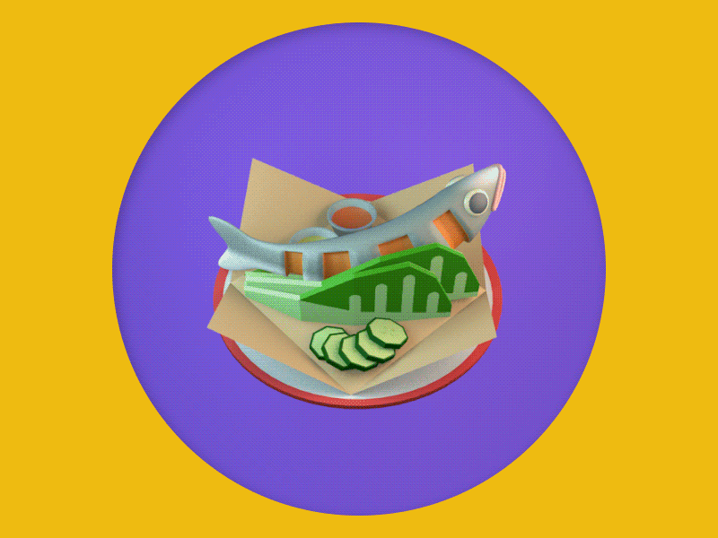 Branzino Sea Bass branzino c4d cinema4d fish food low poly thai