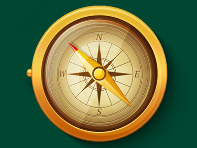 Golden Compass cold compass golden icon illustration pirate