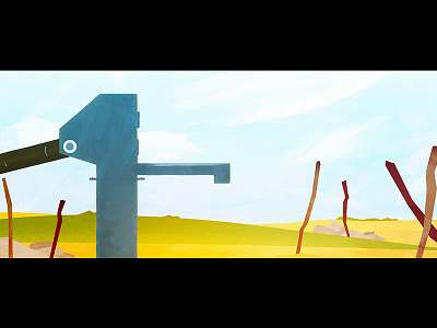 Water pump africa brush drawn hand illustration paint pump water