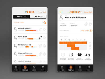 Employment App app design employment flat jobs mobile ui