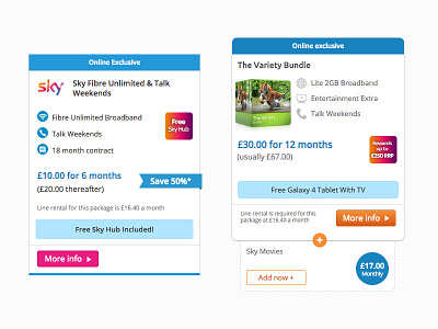 Featured Packages add on bolt on bundle compare deals featured icons packages