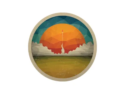 Rocket Launch landscape retro rocket triangles vector vintage