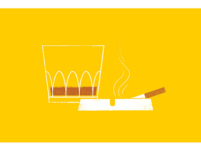 Mad Men Goodbye ash tray cigarette illustration mad men whisky
