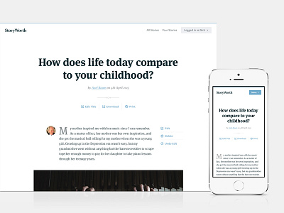 Story Page responsive story ui web