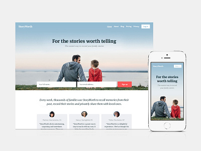 StoryWorth responsive story ui web