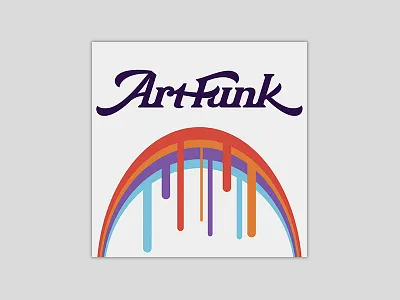 Art Funk Podcast lettering logo podcast rainbow script