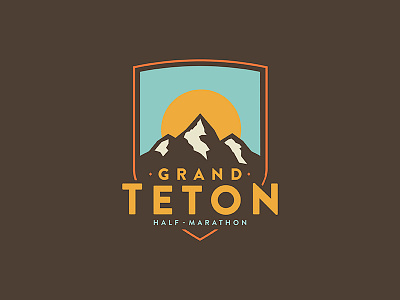 Grand Teton grand teton illustrator josh warren mountain national park nature race shirt sun typography vector