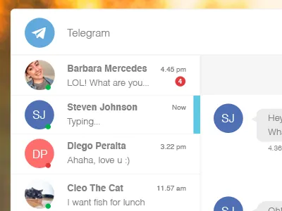 Telegram Redesign app argentina chat design designer desktop flat photoshop telegram ui ux