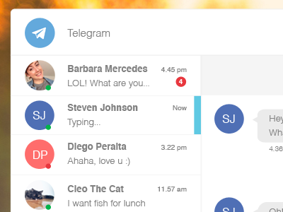 Telegram Redesign app argentina chat design designer desktop flat photoshop telegram ui ux