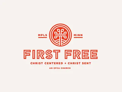First Free / Final Logo christ church cross identity logo tree