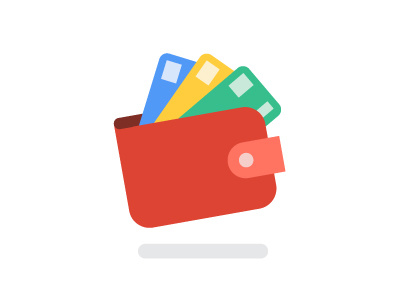 Wallet business cards ecommerce google icon illustration monetary money vector wallet