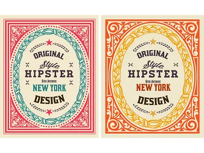 Retro cards banner baroque border card design elements frames label ornate ribbon vector vintage