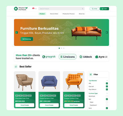 Furniture Landing Page design e commerce furniture landingpage ui uiuxdesign ux