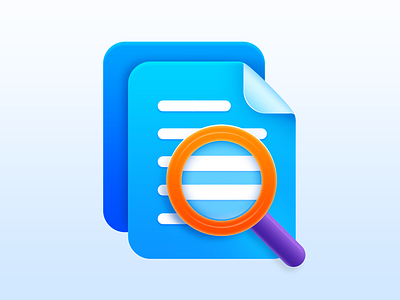 SeekFast Desktop Icon Design android app icon blue desktop icon figma icon design illustrator iphone mac magnifier orange paper photoshop search icon search text seekfast text ui vibrant icon