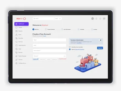 Queue Management Dashboard dashboarddesign forms onboarding queuemanagement steppers uiux