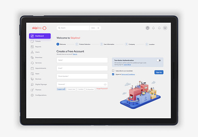 Queue Management Dashboard dashboarddesign forms onboarding queuemanagement steppers uiux