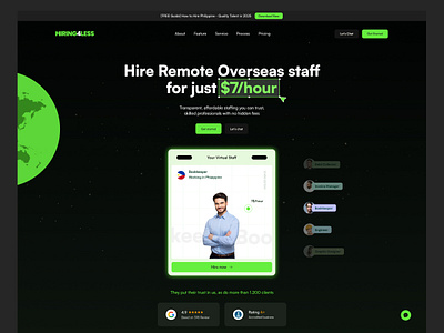 Hiring4Less Platform Redesign Homepage design hiring home page hr landing page platform ui uiux web web design