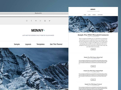 Minny Plus blogging design genesis framework genesiswp theme typography wordpress writing