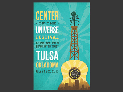 Festival Poster advertising city color festival guitar music oil oklahoma poster promotion tulsa