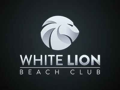White Lion Beach Club Logo beach club corporate design lion logo vector white