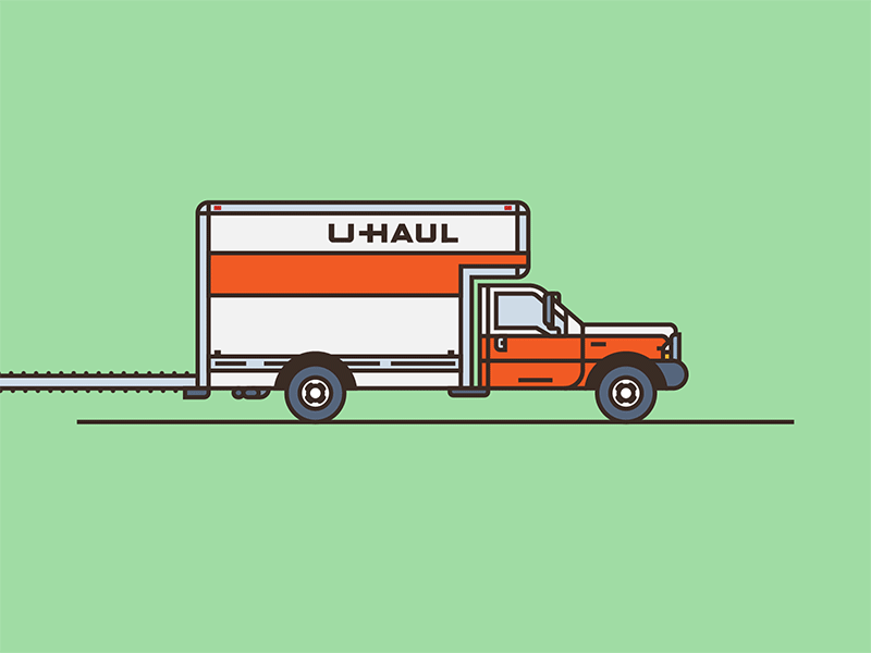 Move in Progress 2d animation flat gamecube gif illustration motion move truck uhaul