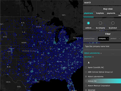 Sunshine preview interactive interface map pharma ui visualisation