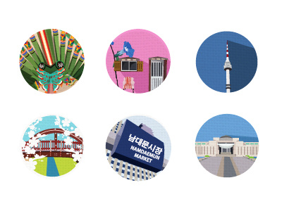 Korea flat icon graphic icon illustration korea landmark