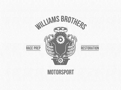 Williams Brothers Logo Concept black block blower branding car grill hot rod lettering logo mono muscle car supercharged