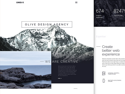 Uniq X clean flat homepage theme ui ux web website wp