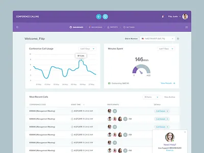 Conference Calling - Dashboard WIP analytics balkan brothers charts clean dashboard flat interface table ui ux web app web design