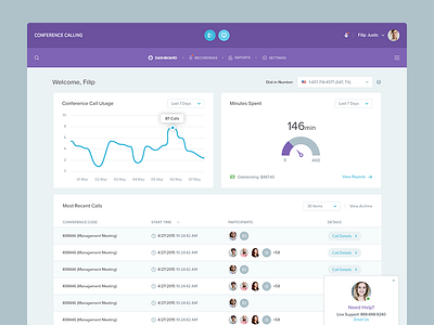 Conference Calling - Dashboard WIP analytics balkan brothers charts clean dashboard flat interface table ui ux web app web design