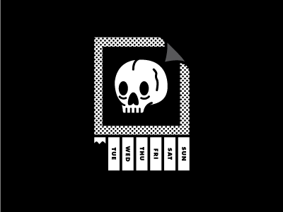 Monday doodle halftone illustration monday skull