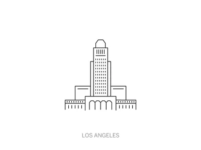 City Hall - Los Angeles city hall illustration line los angeles minimal minimalism stroke thin