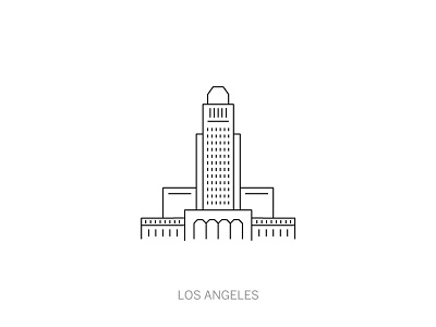 City Hall - Los Angeles city hall illustration line los angeles minimal minimalism stroke thin