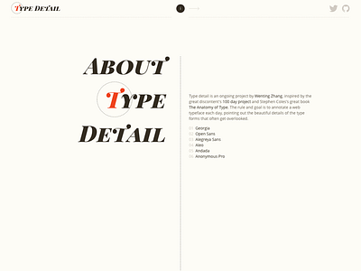 Type Detail landing page