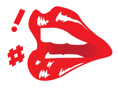 Lips ! design flat lips red skeuomorphic teeth