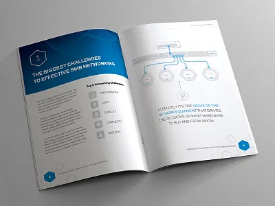 SMB Networking eBook Spread chapter ebook hexagon icons illustrations print print design