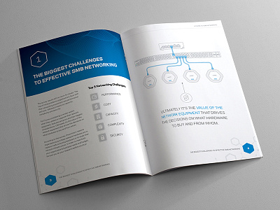 SMB Networking eBook Spread chapter ebook hexagon icons illustrations print print design
