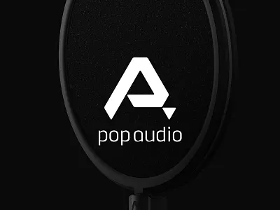 Pop Audio Logo black brand branding icon identity logo marque music slick triangle typeface