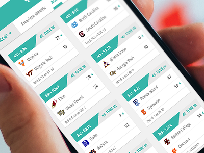 Scores mobile scores sports ui