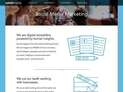 Splash Media design illustration landing page ui ux web website