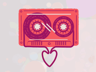 Love and AudioTapes 2d animation gif loop motion