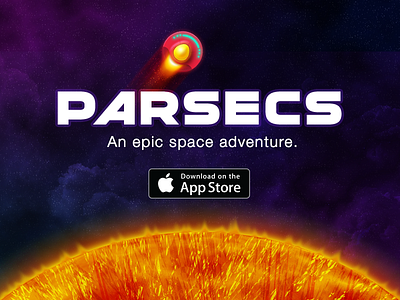 Parsecs is in the App Store! app app store game indie parsecs planets ship space sun ufo