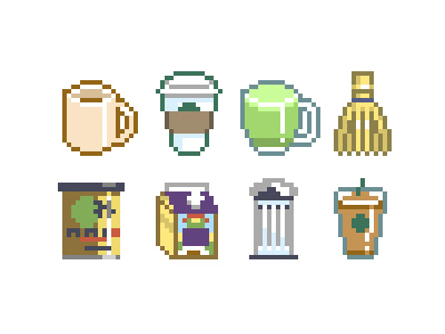 Cafe Itemz 8 bit 8bit cafe coffee pixel