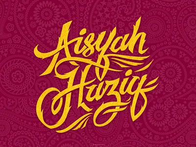 Aisyah & Haziq lettering typo typography wedding