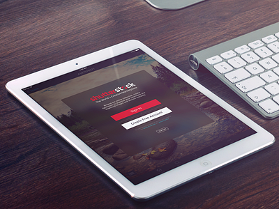 Shutterstock Login Modal blur ios ios8 ipad login mockup modal sign up ui vibrancy