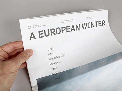 A European Winter editorial graphic design print design