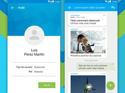 Microblogging (android) ana rebeca perez app blog comments design material material design photo profile ui ux video